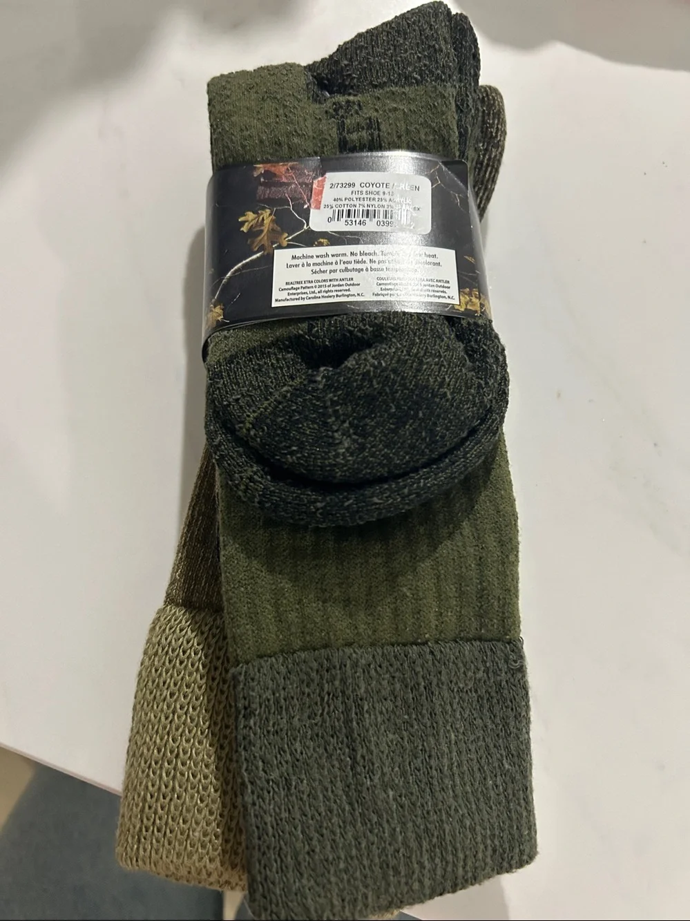 Realtree Men’s Olive & Dark Green Crew Socks